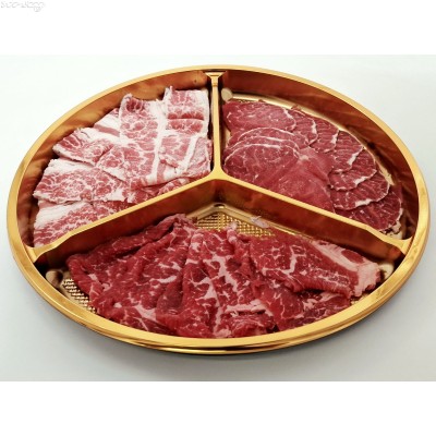 FS34 牛魔皇三併火鍋丼(美國牛胸腹肥牛(100G)+澳洲牛頸脊(100G)+美國金錢腱(100G))網購原價HK$109.00/份，會員價HK$98.00/份